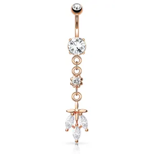 Jungle Journey Belly Bar with Rose Gold Plating