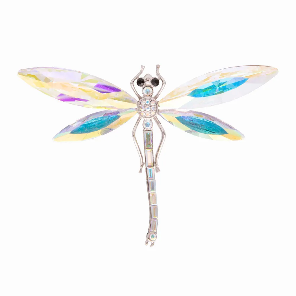 Large Crystal Dragonfly Brooch