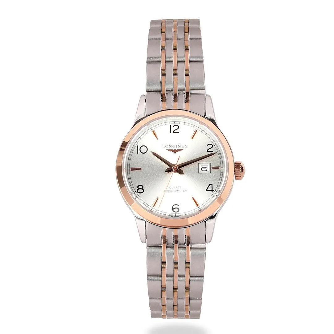 Longines Elegance Women's Classic Dial Silver And Gold Watch