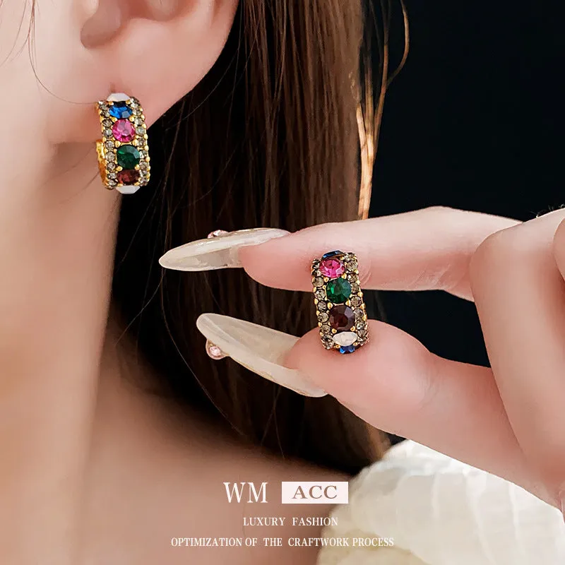 Luxurious Circle Geometric Copper Electroplating Earrings