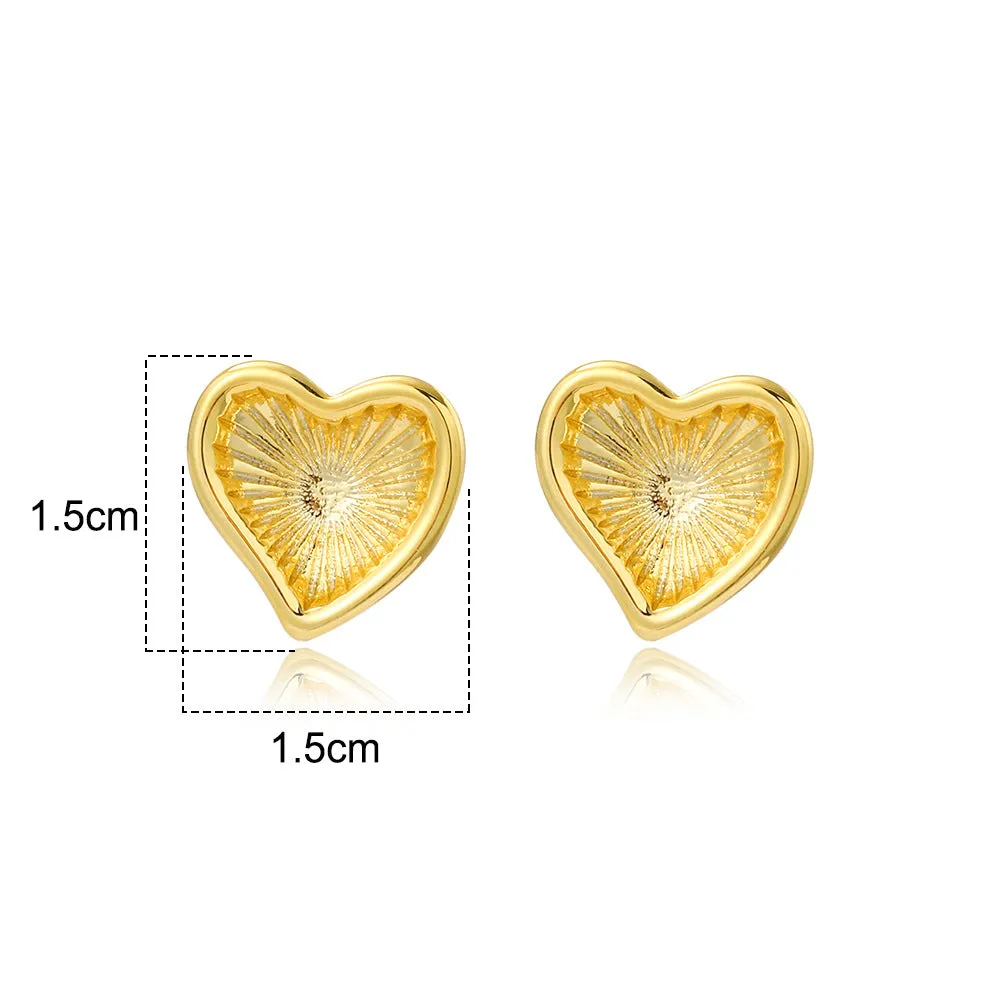 Luxurious Heart Heart Copper Electroplating Earrings