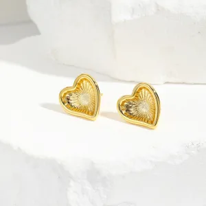 Luxurious Heart Heart Copper Electroplating Earrings