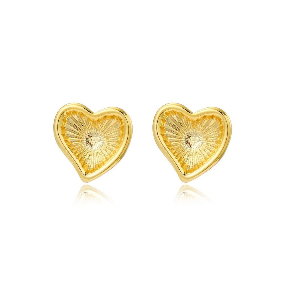 Luxurious Heart Heart Copper Electroplating Earrings