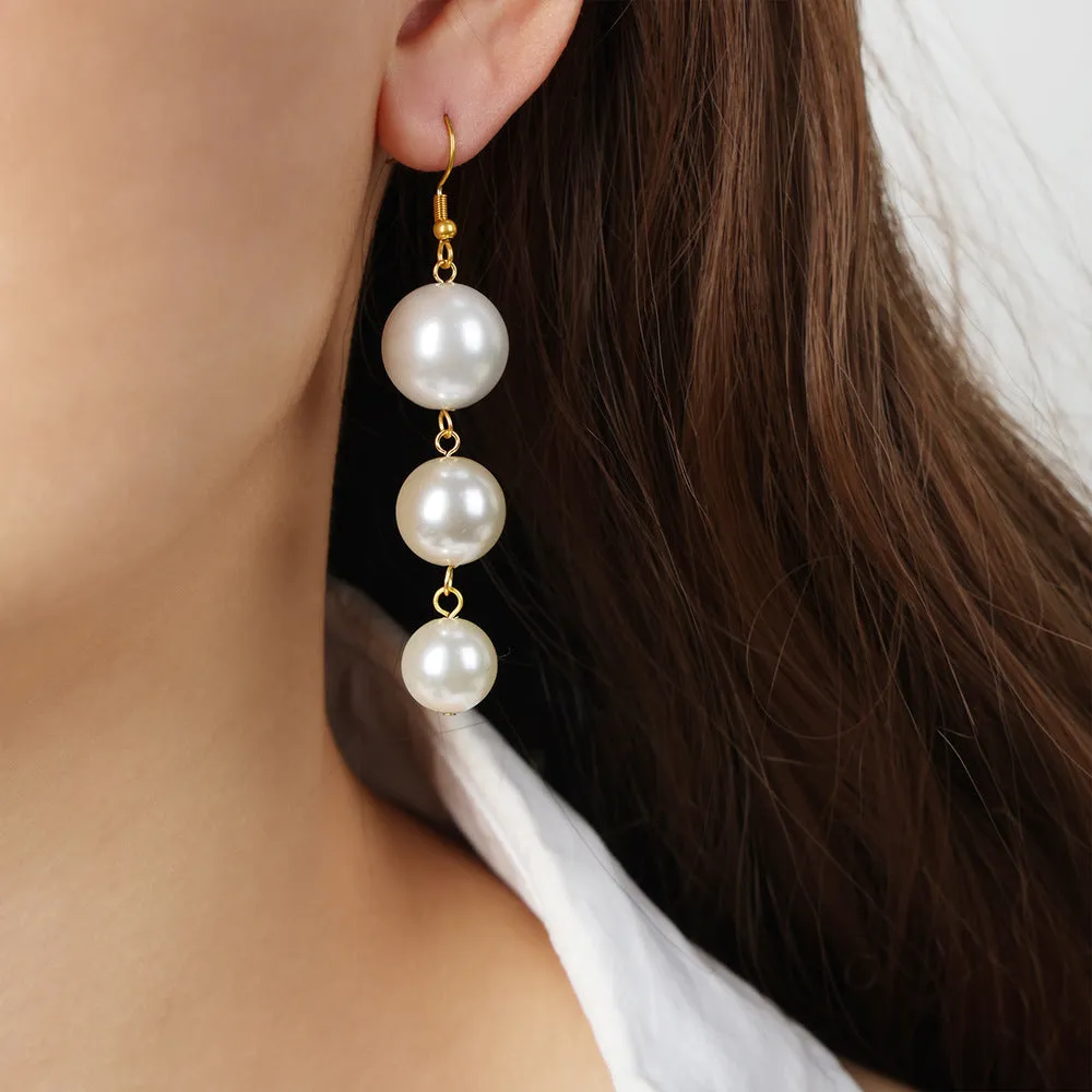 Luxurious Palace Inspired Tassel Earrings with Imitation Pearls and Beads for Women