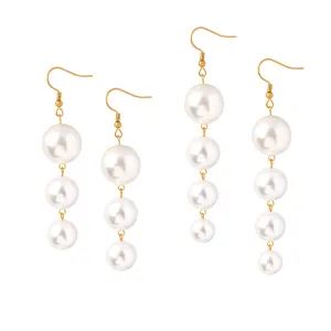 Luxurious Palace Inspired Tassel Earrings with Imitation Pearls and Beads for Women