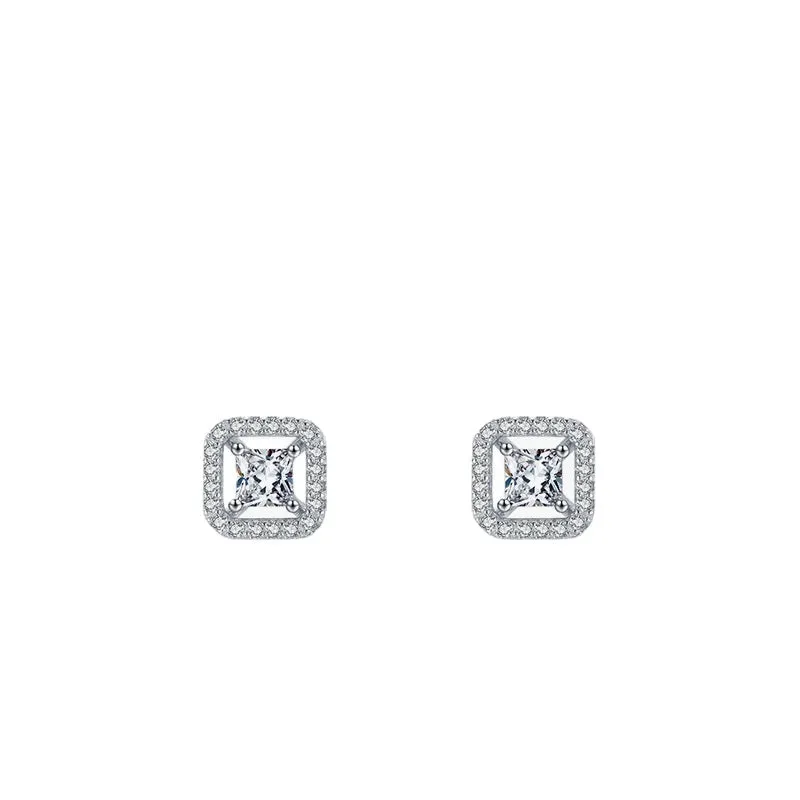 Luxurious S925 Silver Hollow Zircon Earrings for Women, Popular Cross Border Jewelry