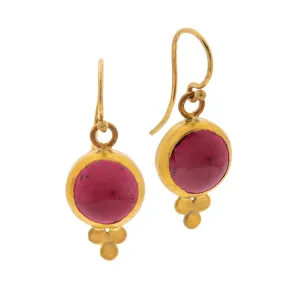 Nava Zahavi Yellow Gold Garnet Drop Earrings