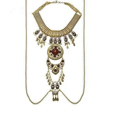 New Fashion Body Chain Maix Necklace Vintage Beads Boho Collar Necklace Handmade Multilayer Statement Necklaces & Pendants Women