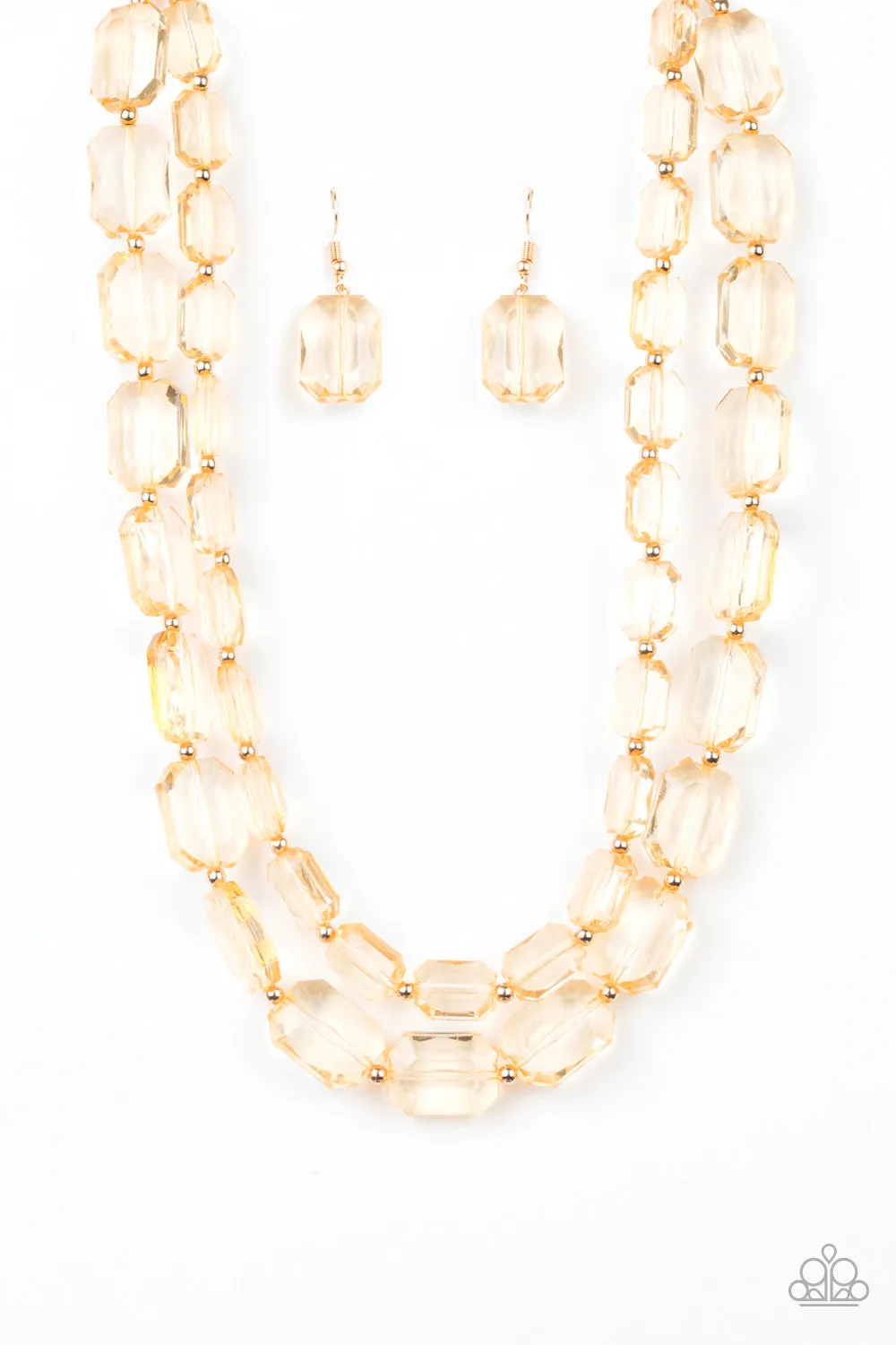 Paparazzi Accessories  - Ice Bank #N201 Peg - Gold Necklace