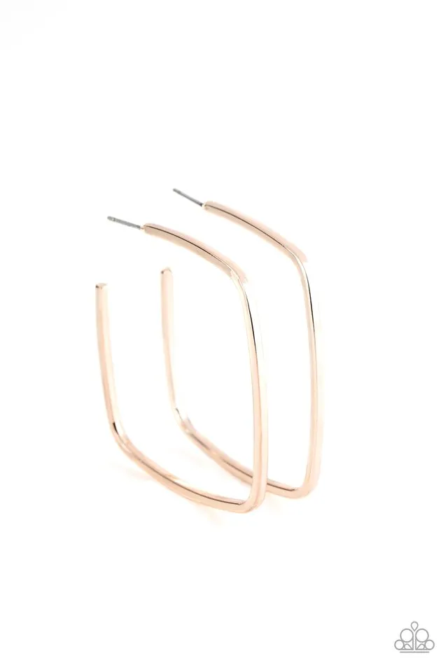 Paparazzi Earring ~ Brazen Beauty - Rose Gold