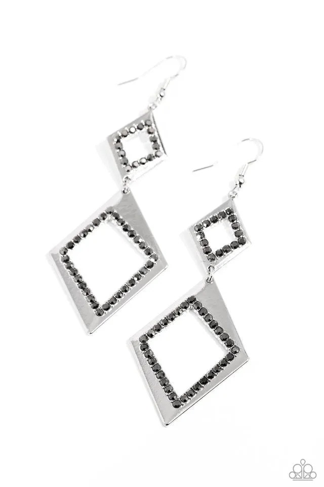 Paparazzi Earring ~ Deco Decoupage - Silver