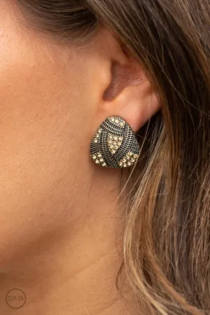 Paparazzi Earring ~ Gorgeously Galleria - Brass