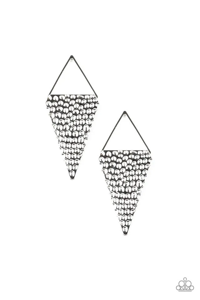 Paparazzi Earring ~ Have A Bite - Silver