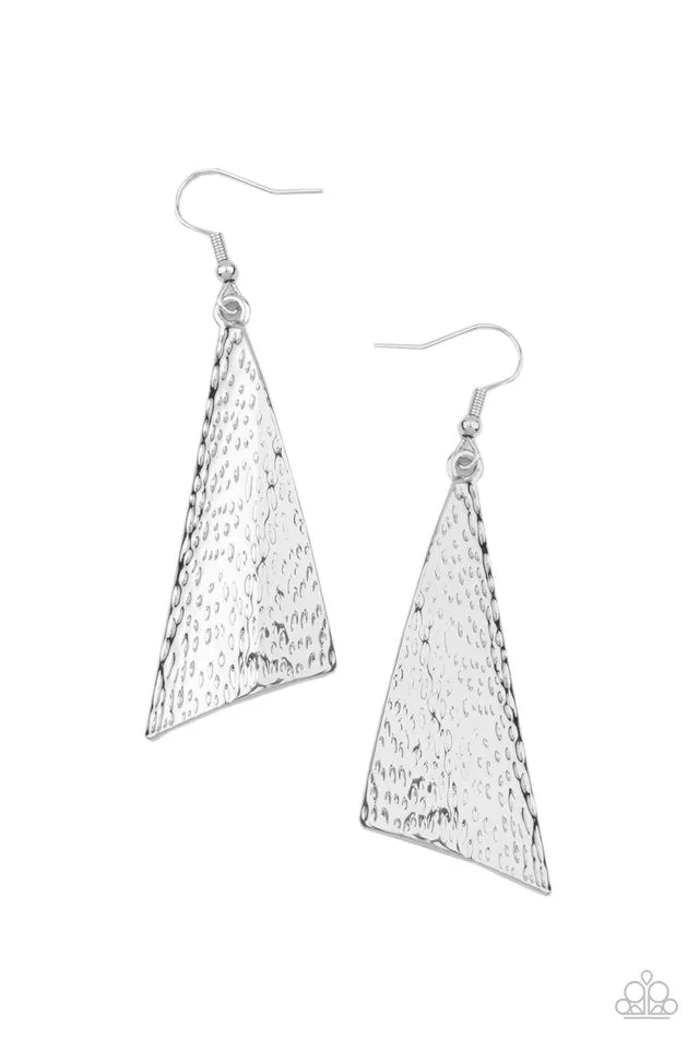 Paparazzi Earring ~ Ready The Troops - Silver