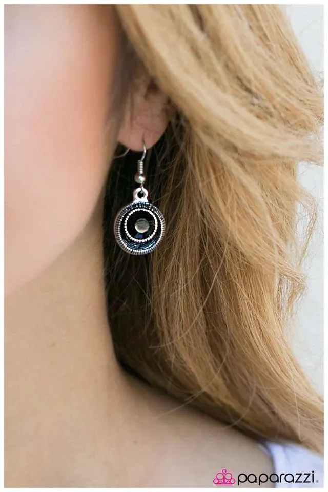 Paparazzi Earring ~ Rodeo Queen - Black