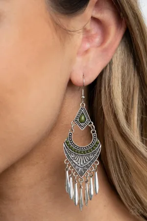 Paparazzi Earring ~ Trailblazer Beam - Green