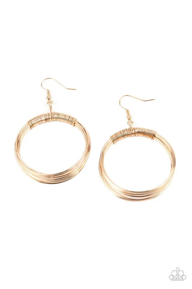 Paparazzi Earring ~ Urban-Spun - Gold