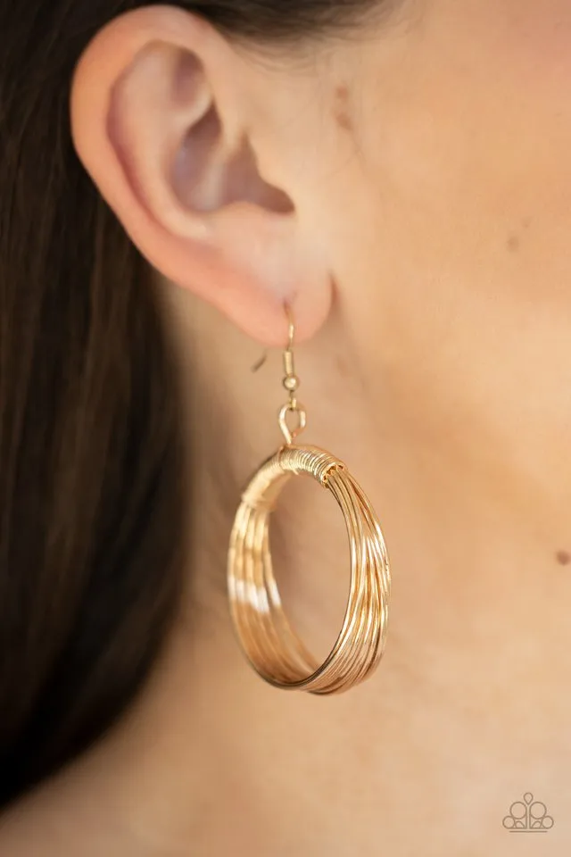 Paparazzi Earring ~ Urban-Spun - Gold