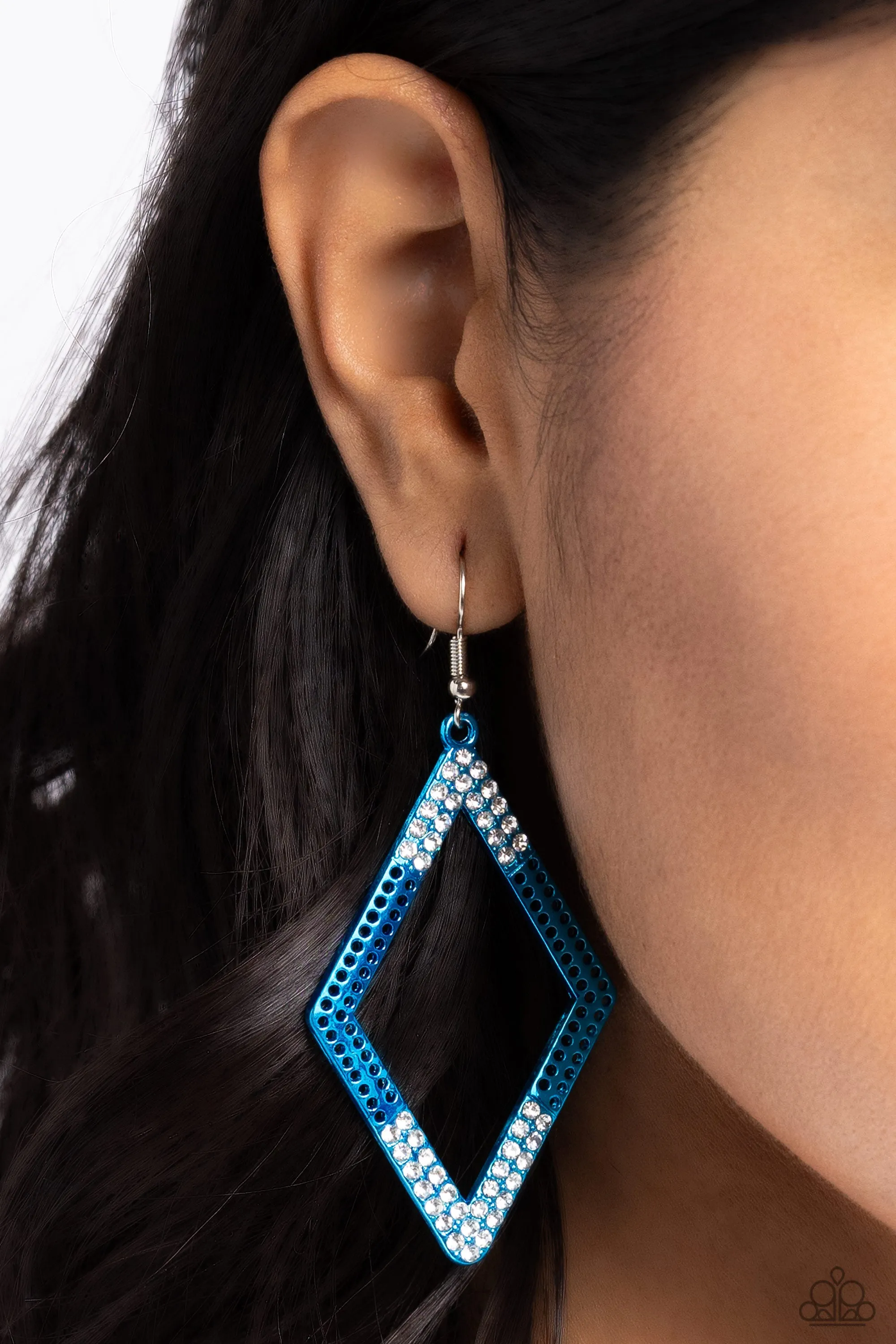 Paparazzi Eloquently Edgy Blue Earrings