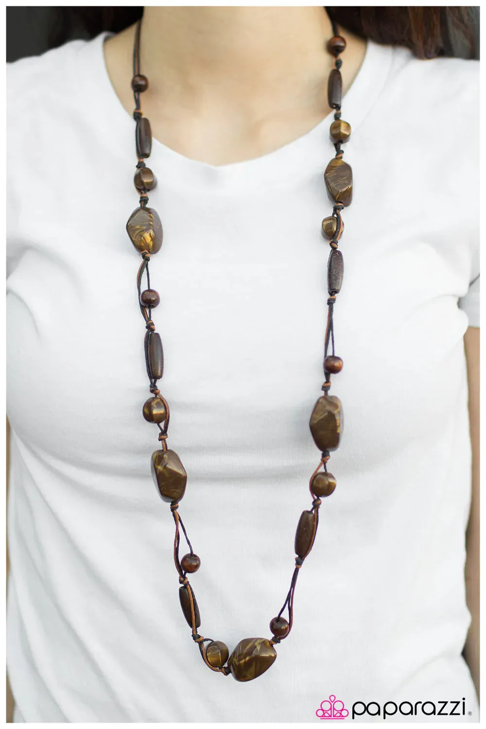 Paparazzi Necklace ~ Take A Hike - Brown