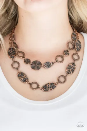 Paparazzi Necklace ~ Trippin On Texture - Copper