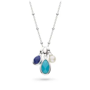 Pebble Azure Gemstone Trio Pendant Necklace