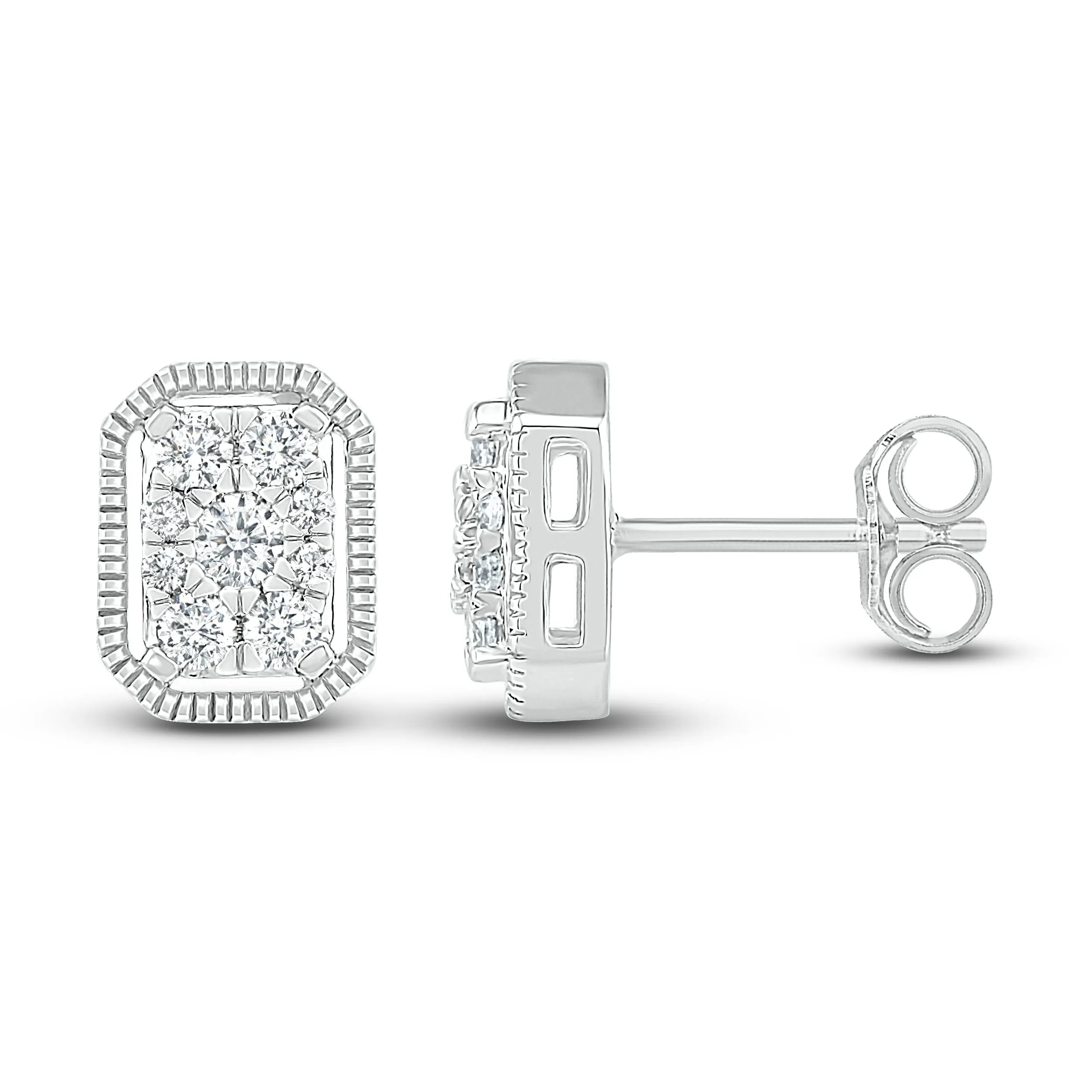 Pre-Owned Jared 1/3 ct Round Diamond Stud Earrings in 10K White Gold