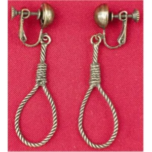 "Edgy Silver Noose Earrings"