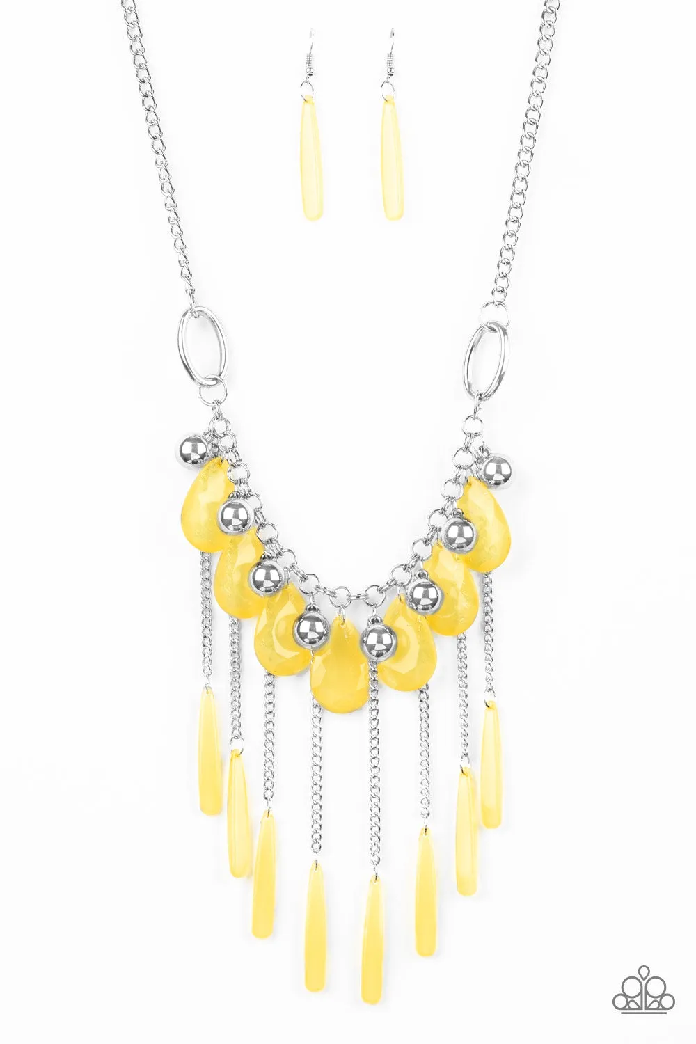 Roaring Riviera - Yellow Paparazzi Necklace