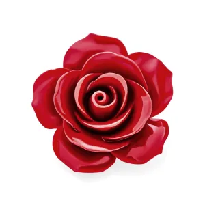 Romantic Floral Blooming 3D Carved Rose Brooche Pin in Pink Blue Black White Red