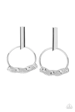 Set Into Motion - Silver Earrings - Paparazzi Accessories