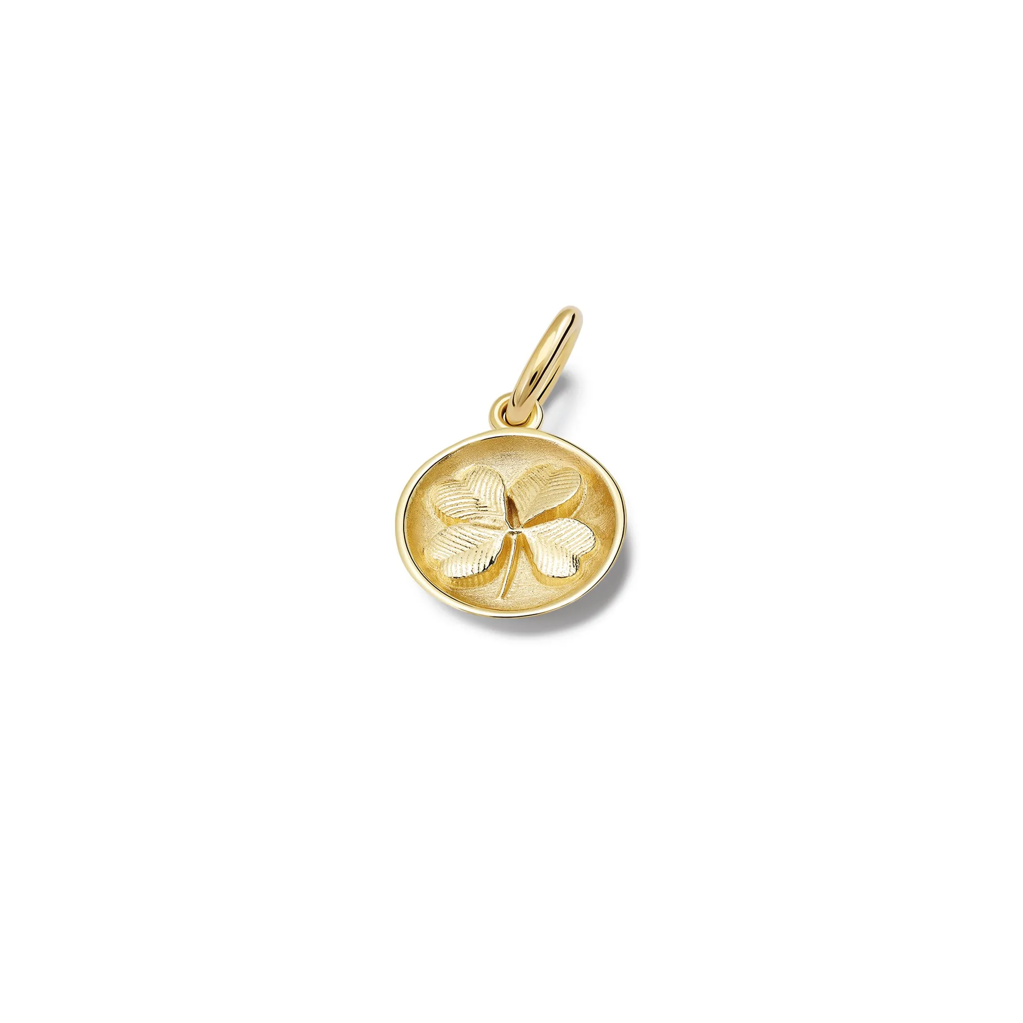 Shamrock Necklace Pendant Yellow Gold