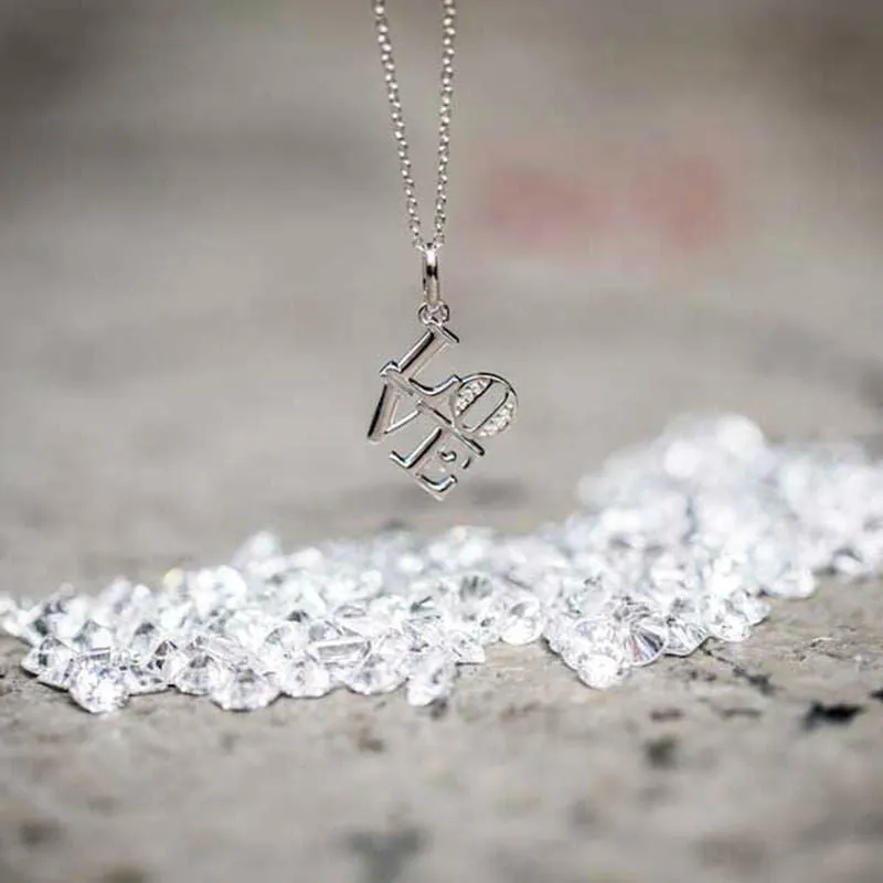 Silver Philly Love Diamond Necklace