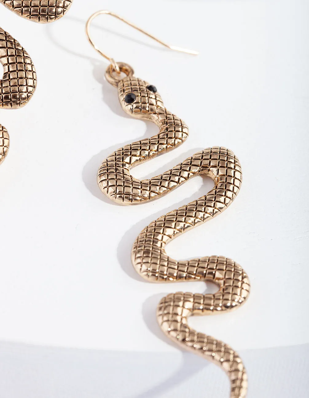 Snake Detailed Hook Earrings