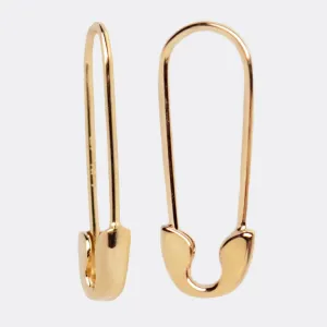 Solid Gold Safety Pin Earrings