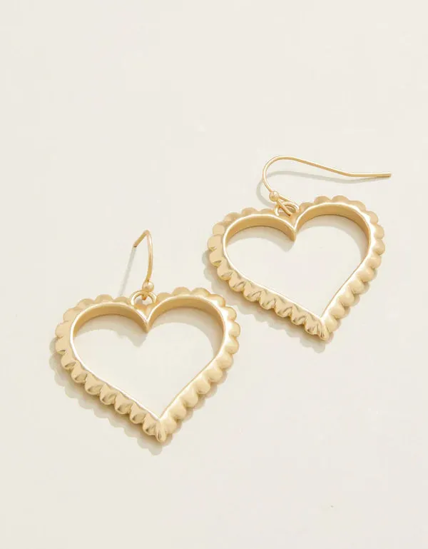 Spartina - Earrings - Scalloped Heart Earrings Gold