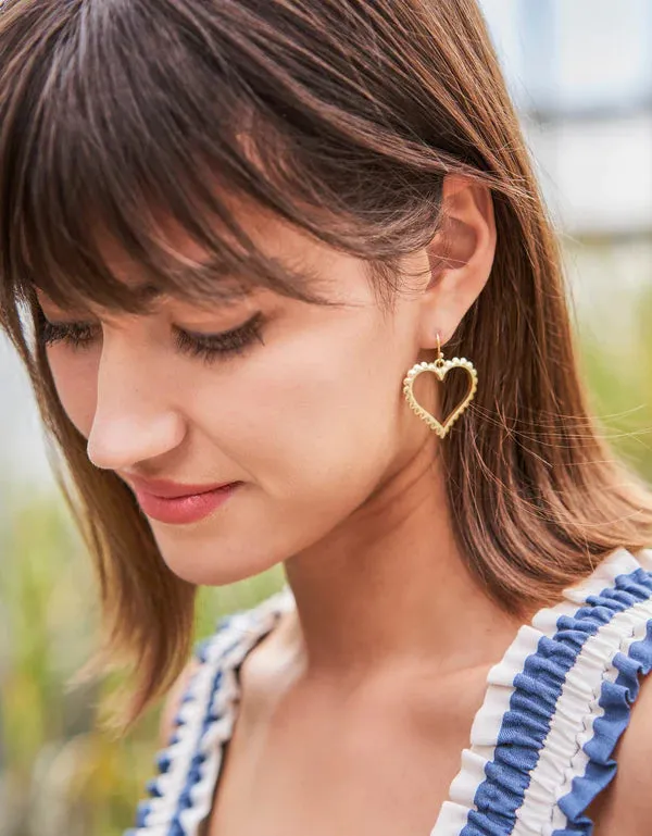 Spartina - Earrings - Scalloped Heart Earrings Gold