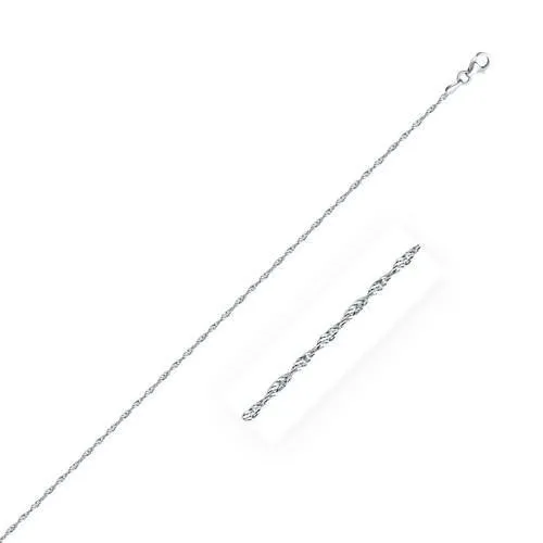 Sterling Silver 1.6mm Singapore Style Chain, size 16''