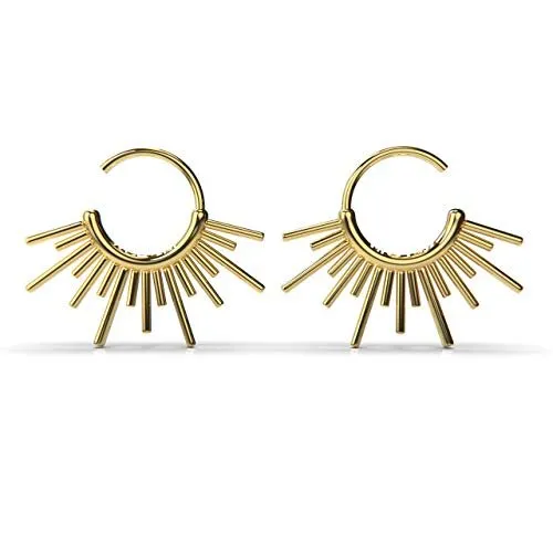 Sun Burst Endless Hoop Earrings