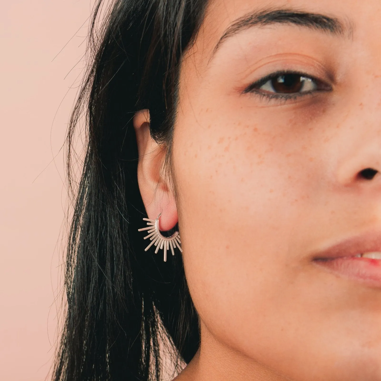 Sun Burst Endless Hoop Earrings