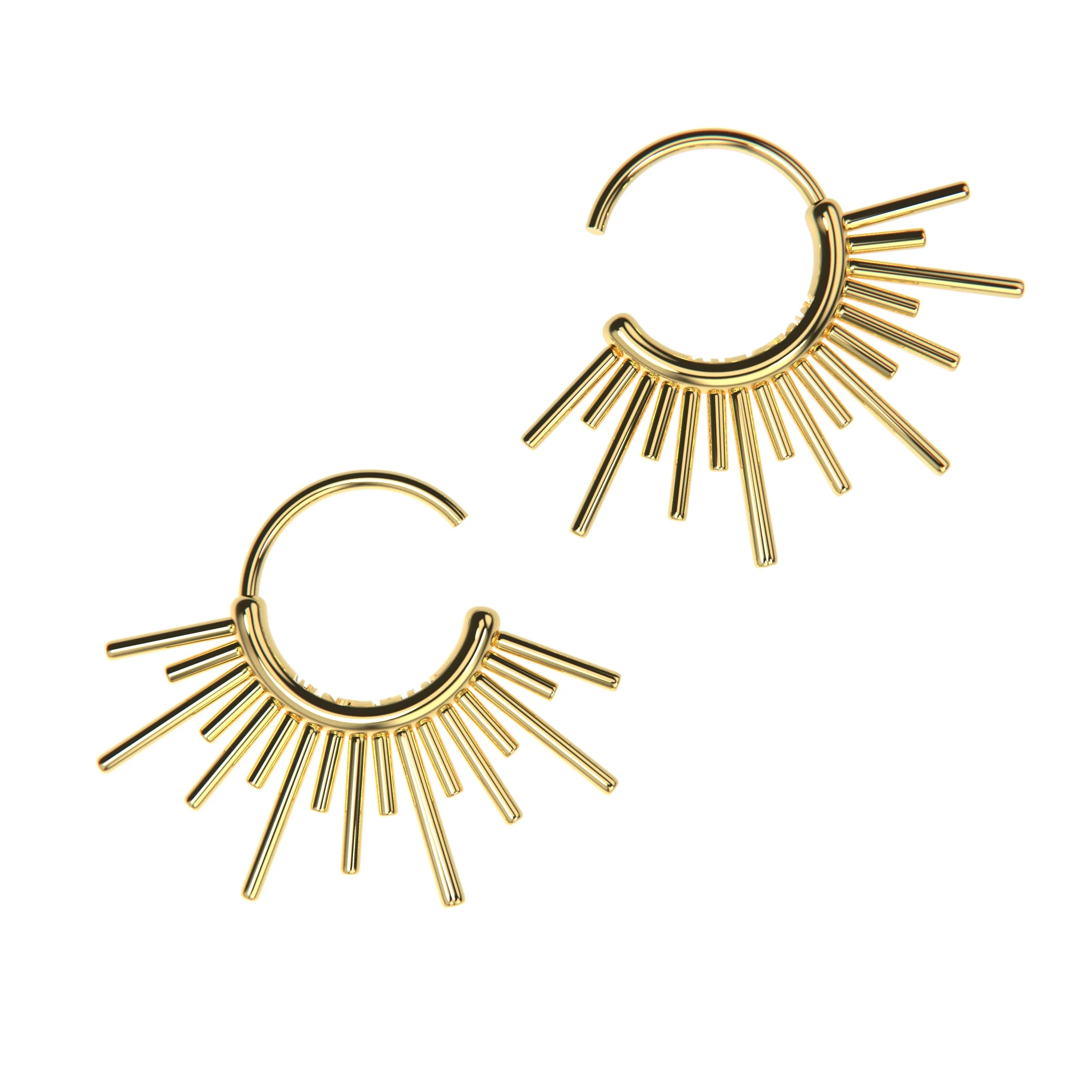 Sun Burst Endless Hoop Earrings