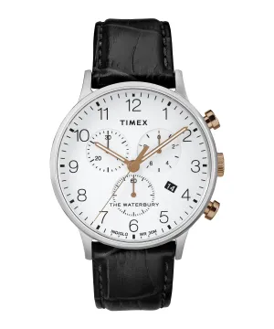 Timex Waterbury Classic Chronograph 40mm Leather Strap Watch