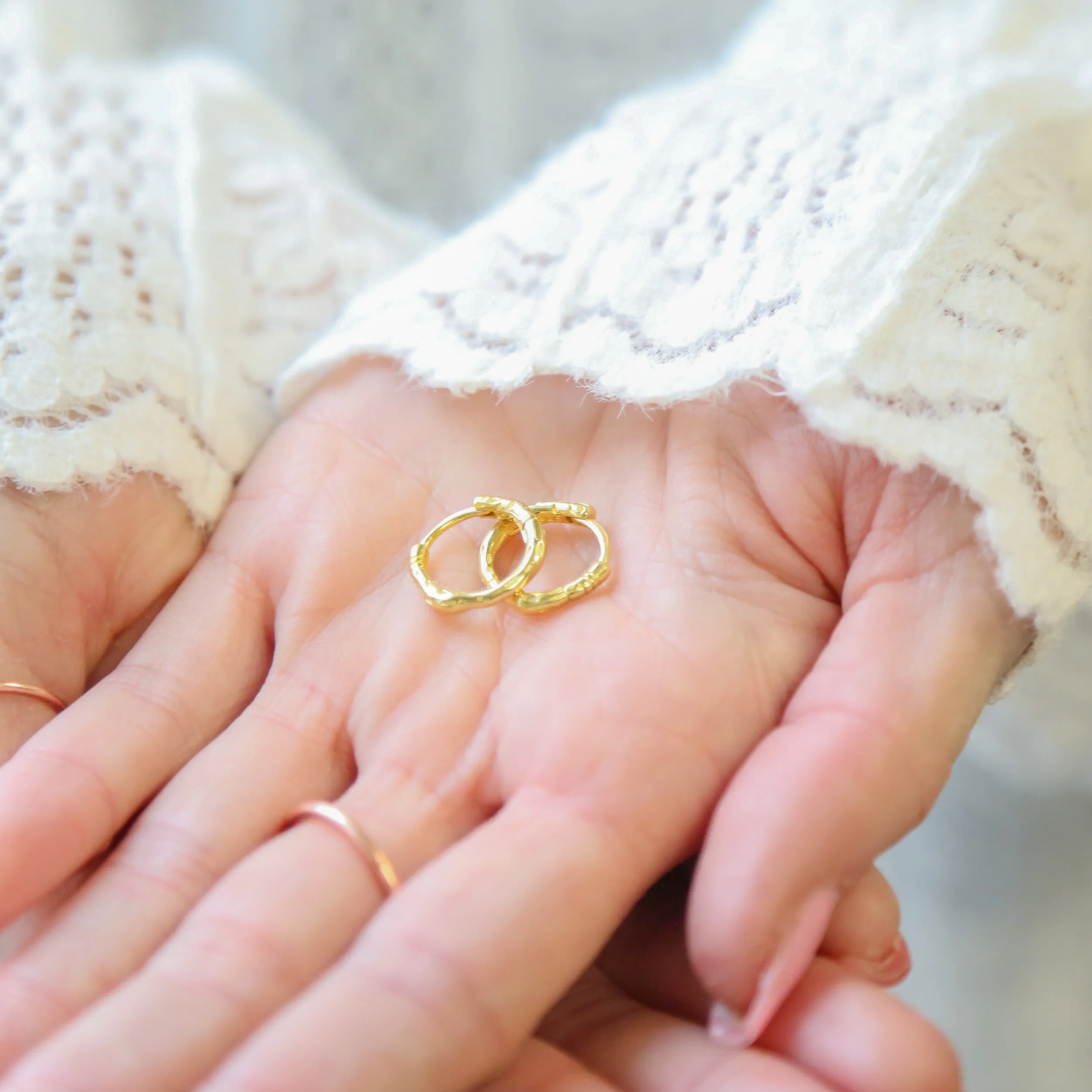 TOTAL CATCH - Sterling Silver or 18k Gold Hoop Earrings