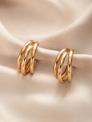 Triple Hoops Gold