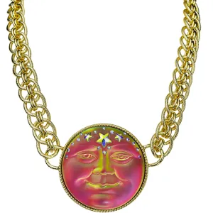 Venus Mystic Seaview Moon 50mm Status Chain Necklace (Goldtone/Mystic Iridis)