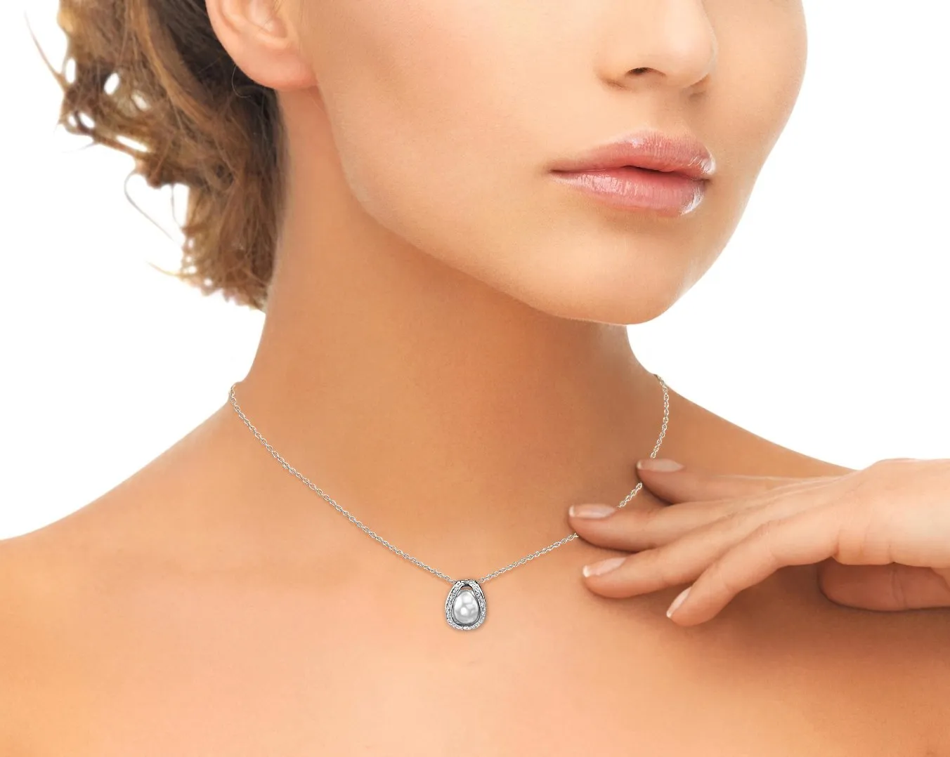 White South Sea Pearl & Diamond Mystic Pendant